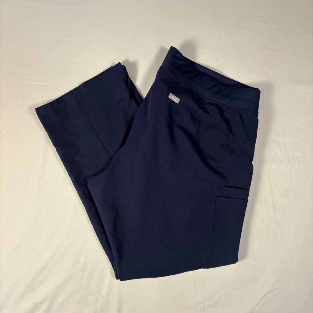 FIGS Technical Collection Navy Blue Scrub Pants XXL Drawstring Cargo Pockets